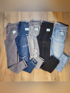 AE & Hollister Denim/Corduroy Lot - Sizes 00-4 - Measurements Included!